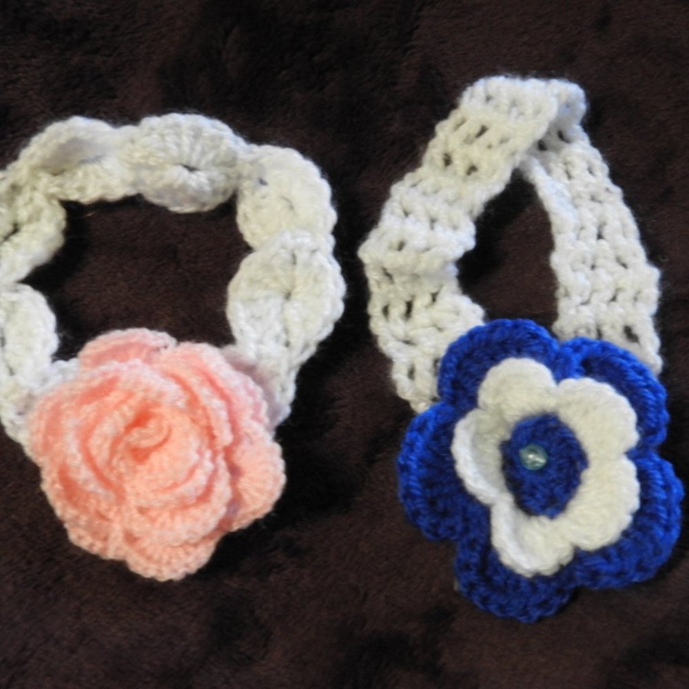 Newborn Headbands, Newborn photo props,  hand knitted headbands